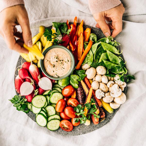 PLATEAU DE CRUDITÉS +TREMPETTE | VÉGÉTARIEN (OPTION VEGAN) | 6 PERSONNES ET+