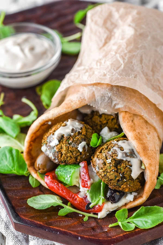 SANDWICH WRAP AUX FALAFELS SANS GLUTEN | VEGAN