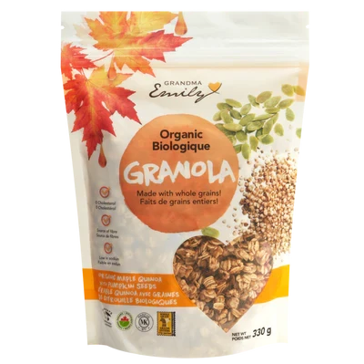 CÉRÉALES GRANOLA | ÉRABLE +QUINOA | 330 GR | BIO +VEGAN +CASHER