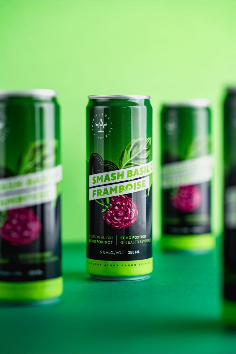 COCKTAILS ALCOOLISÉS | ECHO FOXTROT SMASH BASILIC +FRAMBOISE  | 355 ML