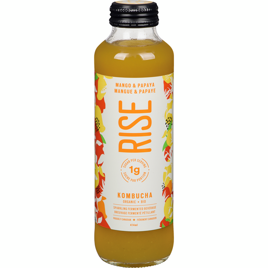 KOMBUCHA BIOLOGIQUE RISE | MANGUE & PAPAYE | 414 ML