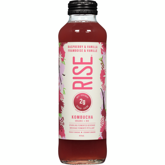KOMBUCHA BIOLOGIQUE RISE | FRAMBOISE & VANILLE | 414 ML
