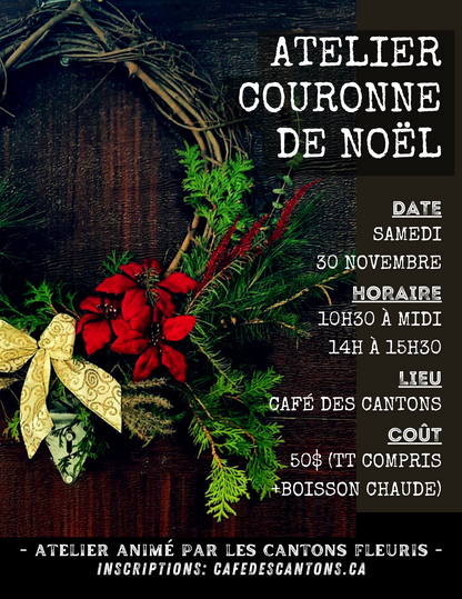 ATELIER "COURONNE DE NOEL" | MATÉRIEL +BOISSON CHAUDE INCLUS
