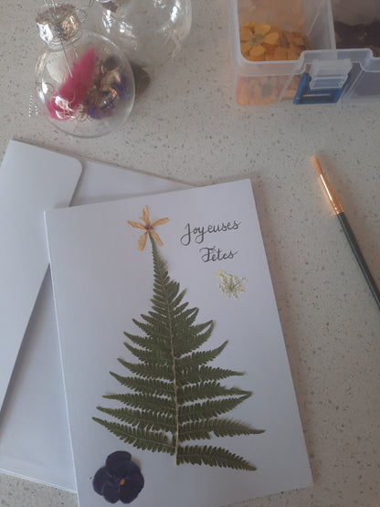 ATELIER "CARTE DE SOUHAITS ET BOULE DE NOEL FLEURIES" | MATÉRIEL +BOISSON CHAUDE INCLUS