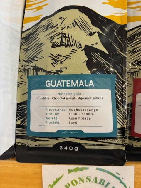CAFÉ EN GRAINS APPALACHES | GUATEMALA HUEHUETENANGO | ÉCO RESPONSABLE | 340 GR