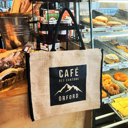 MERCH CAFÉ DES CANTONS | GRAND SAC FOURRE-TOUT EN JUTE