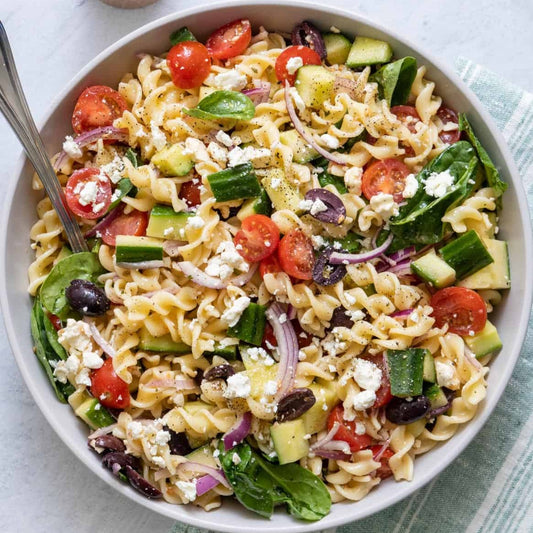 SALADE DE PÂTES À LA MÉDITERRANÉENNE | 2 FORMATS | VÉGÉTARIEN