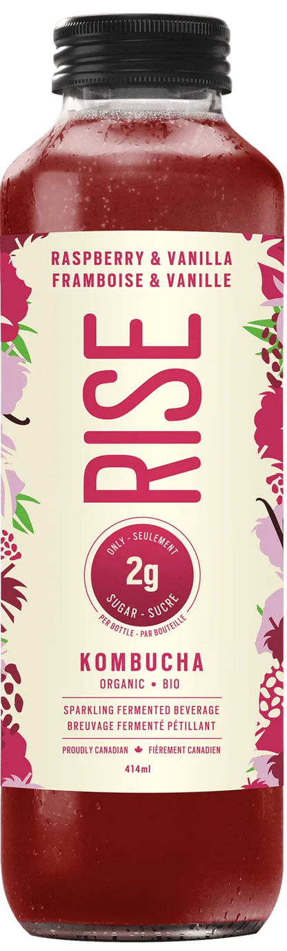 KOMBUCHA BIOLOGIQUE RISE | FRAMBOISE & VANILLE | 414 ML