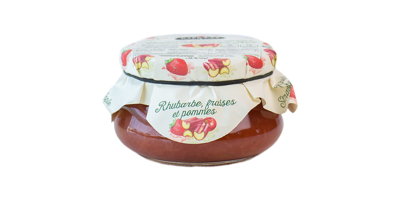 CONFITURE DE FRAISE +RHUBARBE +POMMES