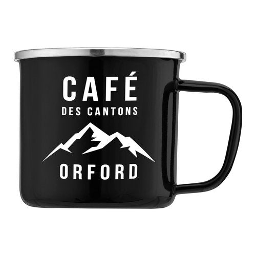 MERCH CAFÉ DES CANTONS | TASSE EN ÉMAIL "FEU DE CAMP" 385 ML
