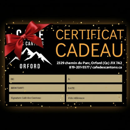 CERTIFICAT CADEAU | CAFÉ DES CANTONS