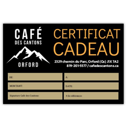 CERTIFICAT CADEAU | CAFÉ DES CANTONS