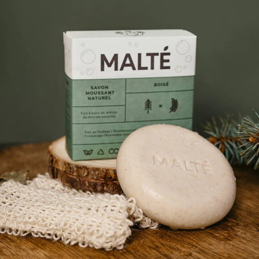 SAVON NATUREL HYDRATANT +EXFOLIANT AU BEURRE DE KARITÉ | BOISÉ | SANS PARABÈNES