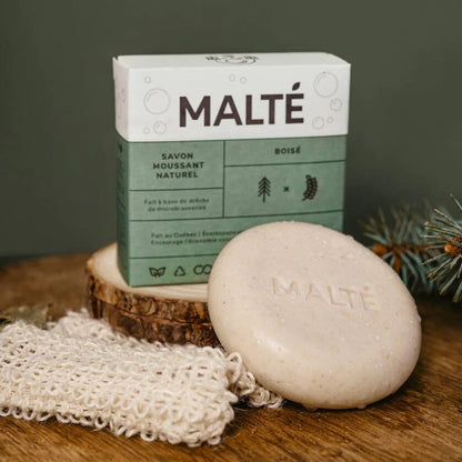 SAVON NATUREL HYDRATANT +EXFOLIANT AU BEURRE DE KARITÉ | BOISÉ | SANS PARABÈNES