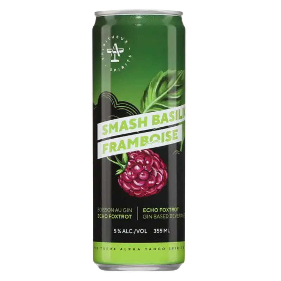COCKTAILS ALCOOLISÉS | ECHO FOXTROT SMASH BASILIC +FRAMBOISE  | 355 ML